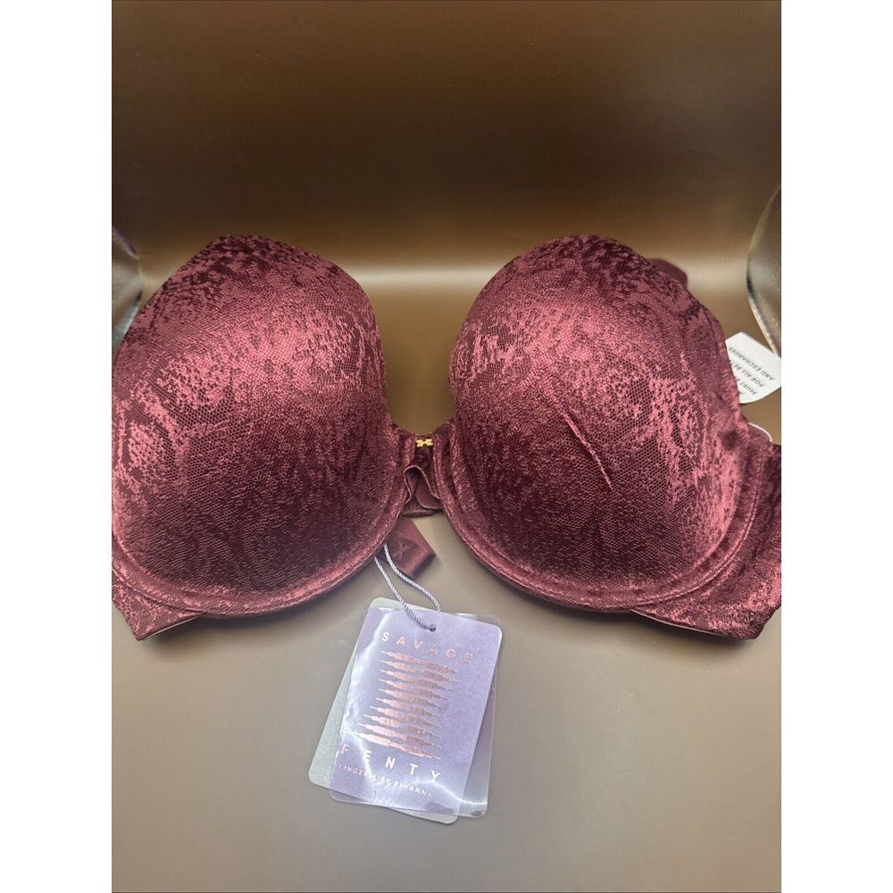 Savage X Fenty Burgundy Maroon Size 34DDD Bra New With Tags
